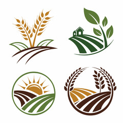 Set of sustainable agriculture vector icons