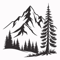 winter forest vector illustration