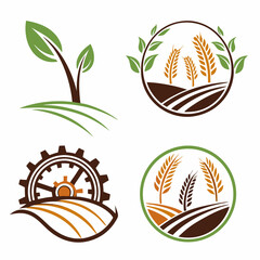 Set of sustainable agriculture vector icons