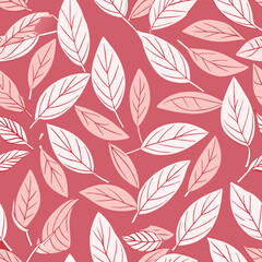 Minimalist Scandinavian Seamless Leaf Pattern in Sage Green