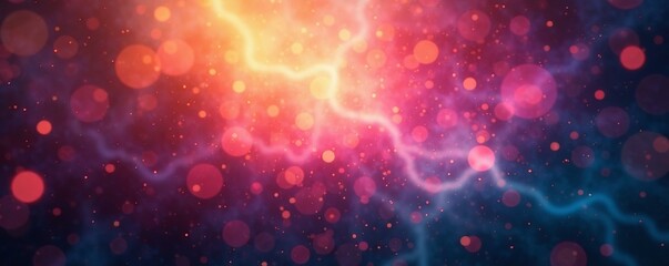 Vibrant abstract background with colorful light effects and energy bursts.