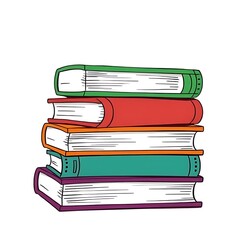 Fototapeta premium Illustration of Four Colorful Books Perfect for Study Themes