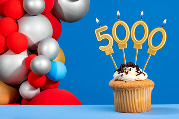 Candle number 5000 - Number of followers or likes