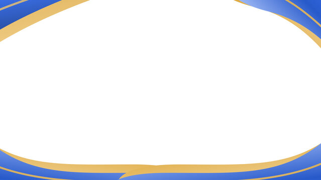 Certificate border design on blue and gold, transparent background.