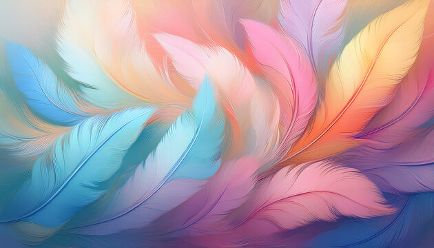 pastel colour feather abstract background