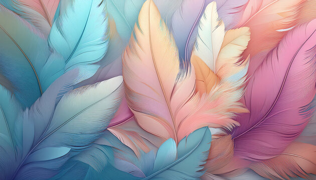 pastel colour feather abstract background