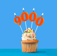 Candle number 9000 - Number of followers or likes