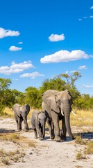 Fototapeta premium Elephant Family African Savanna Wildlife Nature