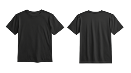 Black T-Shirt Mock Up, Front and Back View