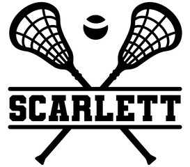 Lacrosse Name Stick Split Ball Custom Personalized Text Sport Logo 