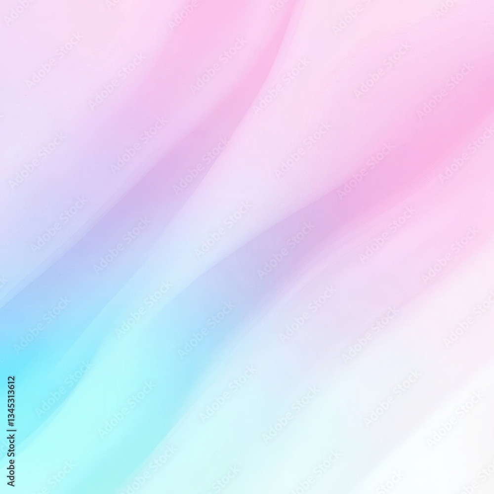 Poster abstract pastel pink and blue gradient background with soft flowing curves and smooth transitions