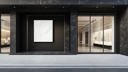 Modern Store Front Design: Marble and Glass Elegance