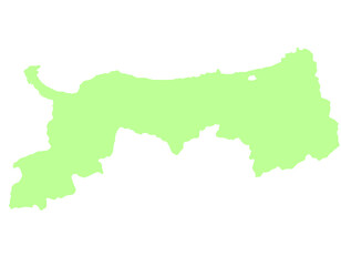 鳥取県　地図　黄緑　イラスト
