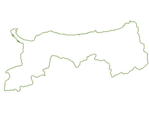 鳥取県　地図　白　イラスト