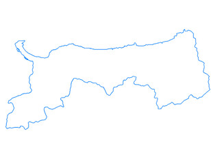 鳥取県　地図　白　イラスト