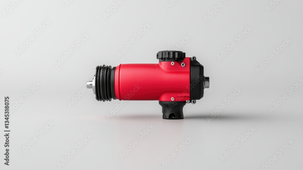 Poster high-quality red mechanical device with dial and black feature for industrial use in modern design