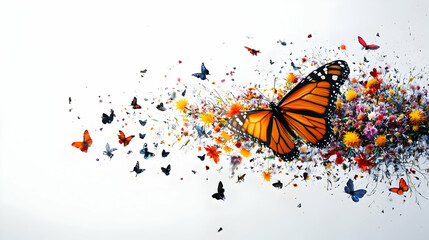 Colorful Butterfly Explosion Abstract Design