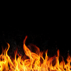 Realistic Flames Against a Dark Background Generated Image