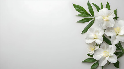 Fototapeta premium Elegant White Flowers Arrangement on White Background