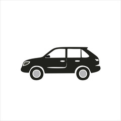 Black SUV car icon symbol with vector illustration