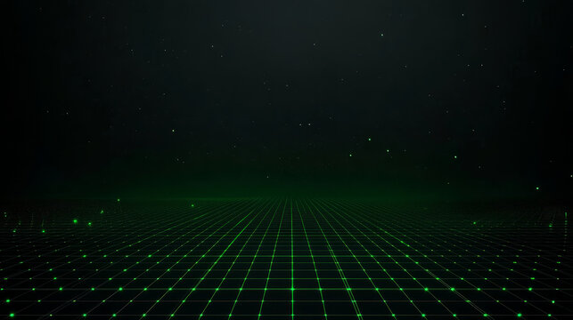 Green grid abstract background