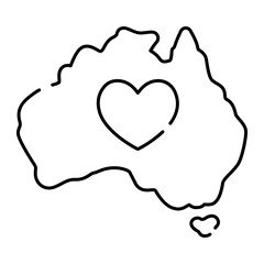 Proud to be Australian owned, Local business identity, Australian brand, National business pride. Vector Editable Stroke Icon.