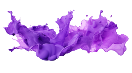 Purple Paint Splash Isolated on PNG Transparent Background
