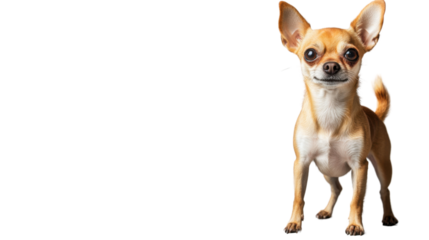 Adorable chihuahua dog standing on transparent background