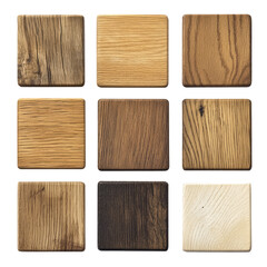 Wood Sampler. Wide Range of Wood Stains. Solid Background. Perfect for Texture or Surface