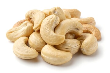 Fototapeta premium Pile of cashew nuts isolated on white background