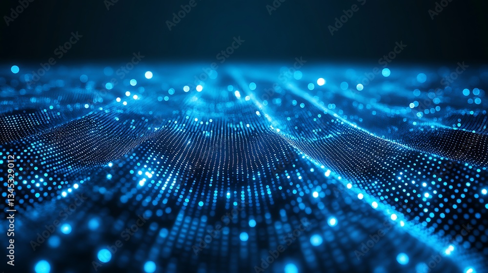 Aufkleber light blue background with a digital world map and global network connections, representing the conc