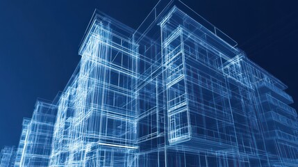 Architectural building design, blueprint, modern housing, urban concept, stock photo