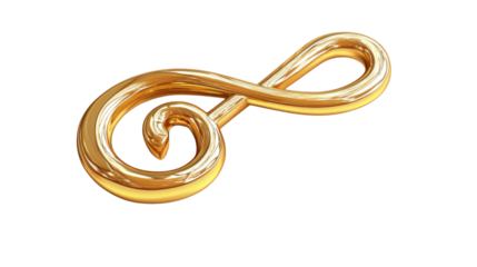 gold treble clef isolated on white background