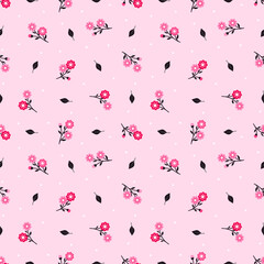 Seamless pattern with hand drawn flower.