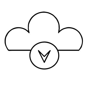 Cloud icon representing weather forecast storange and internet computing service