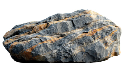 Striking stone with detailed layers and texture isolated on black. Unique stone for presentation...
