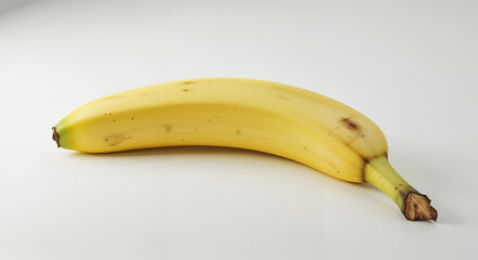 Ripe Yellow Banana Isolated on White Background Fruit Fresh