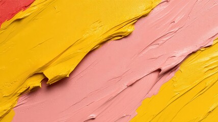 Abstract Paint Texture: Yellow Pink Coral Swirls with Glitter