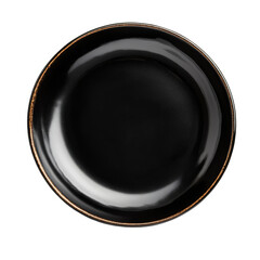 Elegant Black Plate, Luxurious Design. Perfect for Food Presentation, Restaurant Menu, or Culinary Blog