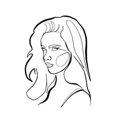 Face and Pose Aesthetic Woman Line Art Illustration in Minimalist One Line Drawing