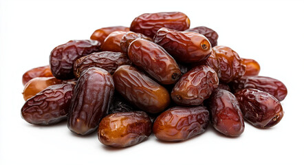 Pile of dates isolated on a white background
