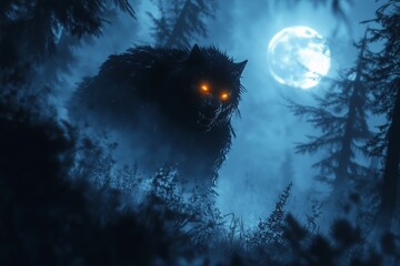Werewolf in the Moonlit Forest
