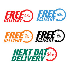 48hr Free Delivery Sticker Design
