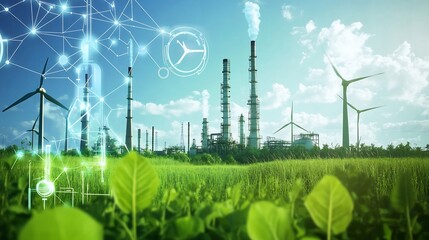 Green chemistry concepts depicted sustainable chemical processes and renewable energy themes