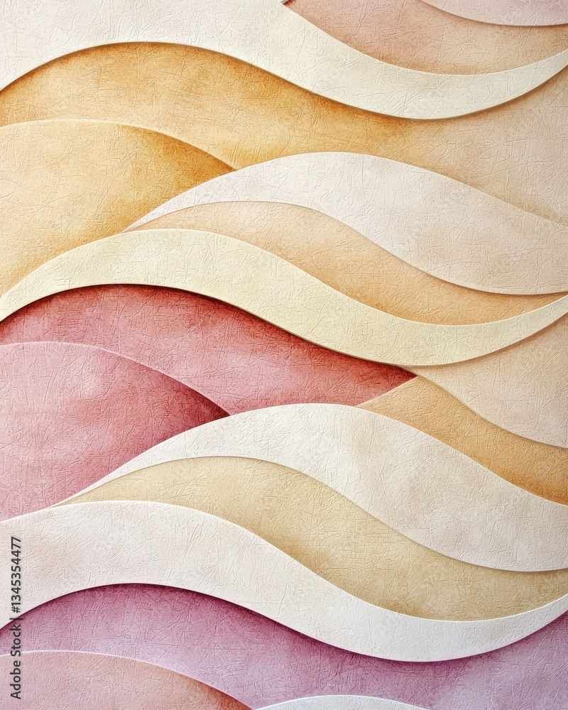 Poster abstract wave of colors: a visually captivating composition of flowing, layered curves in a gradient