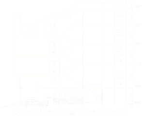 vector sketch illustration of architectural design of modern multi-storey house building with scale size