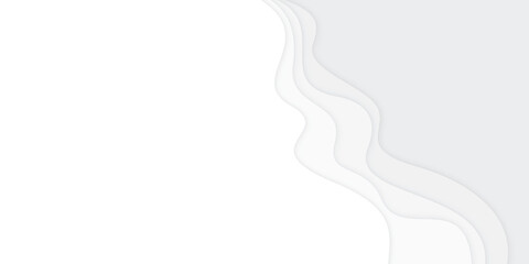 Abstract sea wave top view paper cut style white background graphic illustration have blank space.