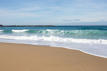 Blue blue ocean on the coast of Spain
