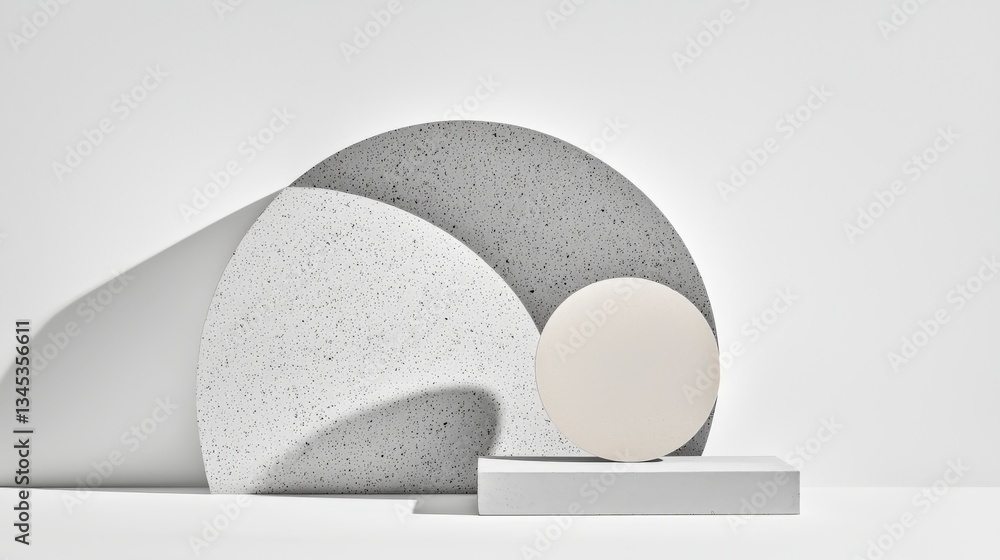 Poster minimalist geometric display: abstract composition featuring minimalist geometric shapes and forms, 