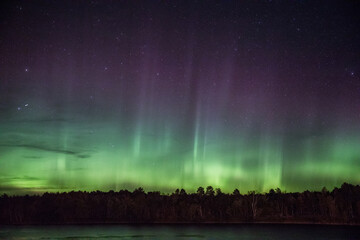 aurora over the lake